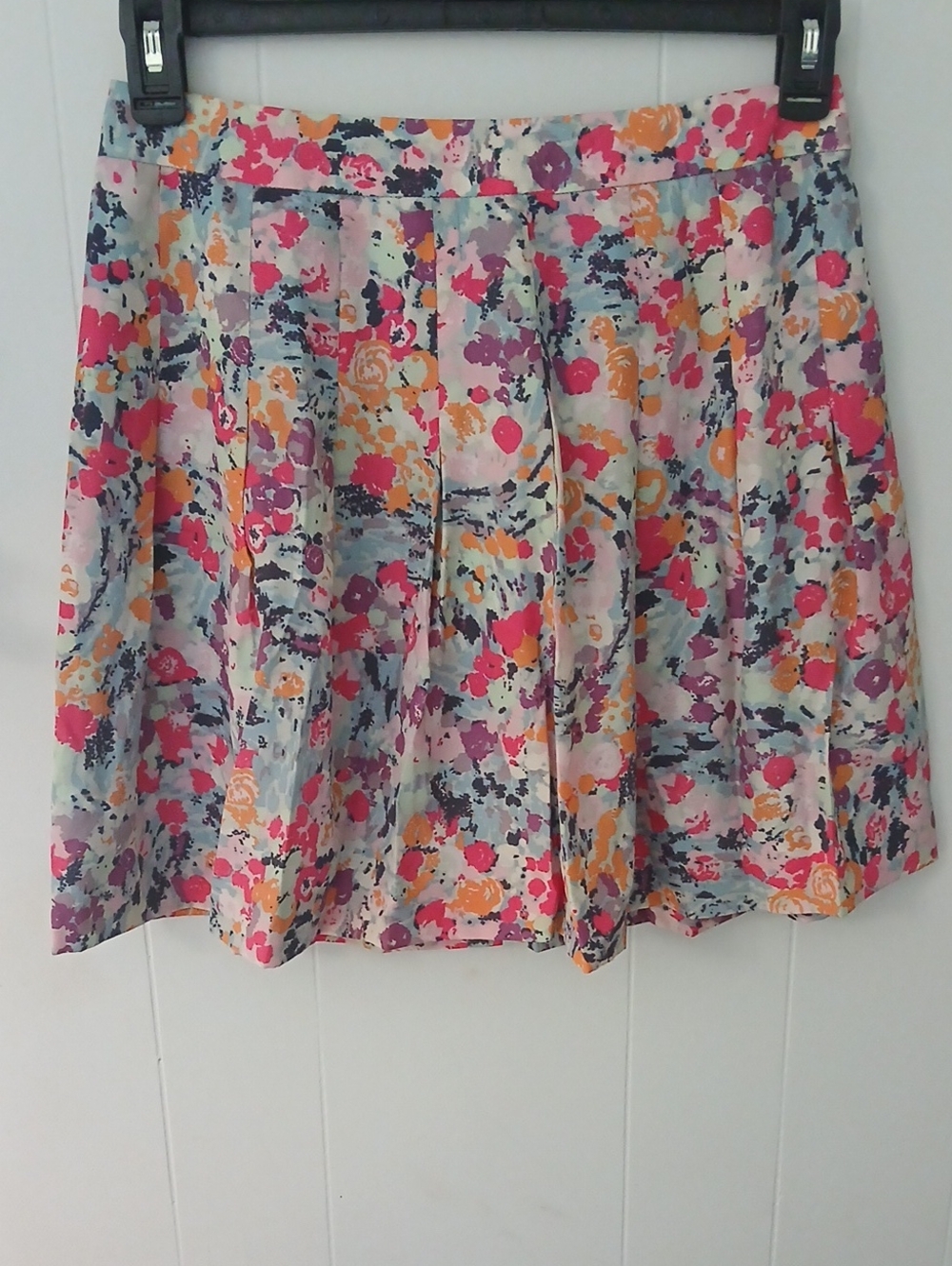 J. Crew Floral Circle Skirt in Pink, Purple, Orange and Gray - Picture 2 of 6